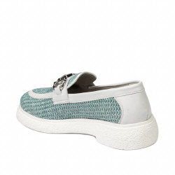 Chaussures casual femme 6092 raphia bleu combiné