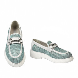Chaussures casual femme 6092 raphia bleu combiné