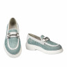 Chaussures casual femme 6092 raphia bleu combiné