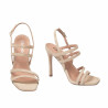 Sandales femme 1345 beige velours