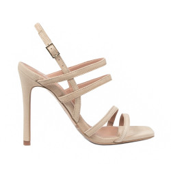 Sandales femme 1345 beige velours