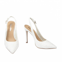 Sandales femme 1352 satin blanc