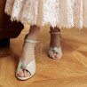 Sandales femme 1329 blanc perlé lifestyle