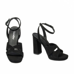 Sandales femme 1347 noir velours