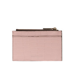 Porte-carte 209g croco rose poudré