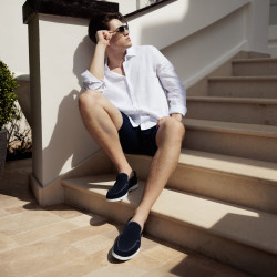 Mocassins homme 980 indigo velours lifestyle