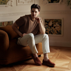 Mocassins hommes 980 camel velours lifestyle