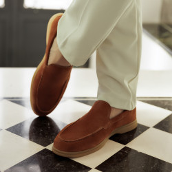 Mocassins hommes 980 camel velours lifestyle