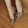 Chaussures élégantes femme 1339 satin nude lifestyle