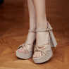 Sandales femme 1310 sable velours