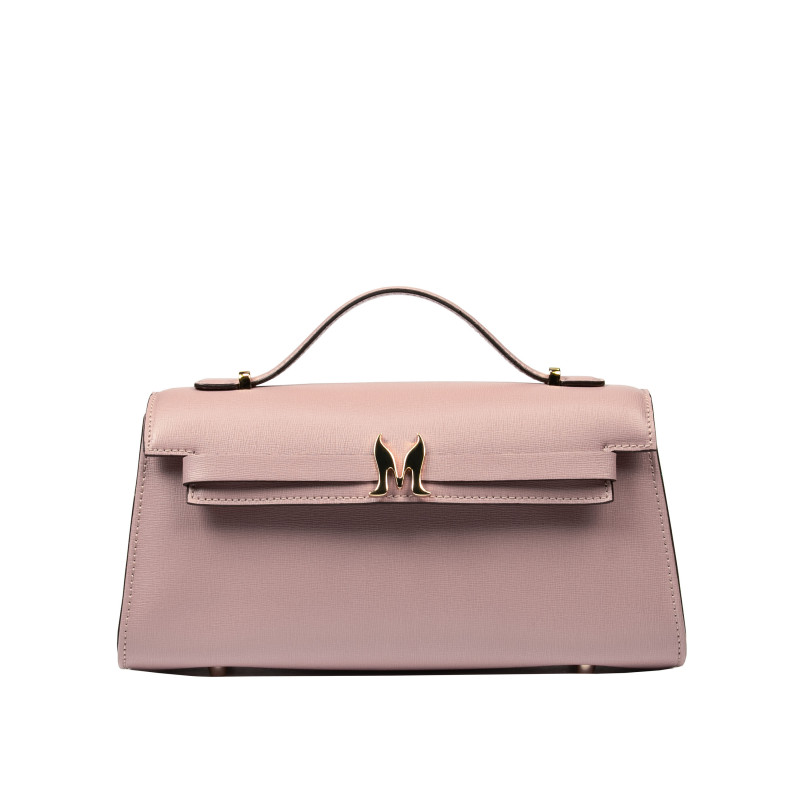 Sac à main femme bandoulière 041g rose poudre saffiano