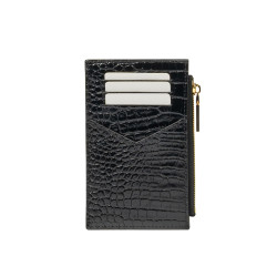 Porte-cartes 209g croco verni noir