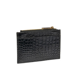 Porte-cartes 209g croco verni noir