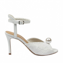 Sandales femme 1351 satin blanc