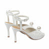 Sandales femme 1351 satin blanc