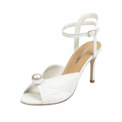 Sandales femme 1351 satin blanc
