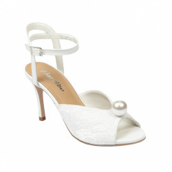 Sandales femme 1351 satin blanc