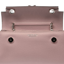 Sac à main femme bandoulière 041g 01 rose poudré saffiano