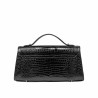 Sac à main femme à bandoulière 041g 01 croco verni noir