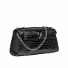 Sac à main femme à bandoulière 041g 01 croco verni noir
