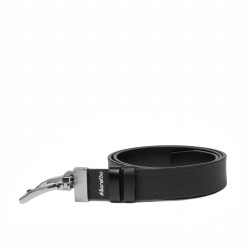 Ceinture homme 71b noir brillant+noir perforé