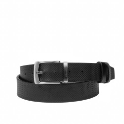 Ceinture homme 71b noir brillant+noir perforé