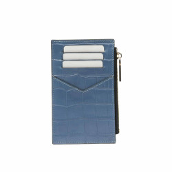 Portefeuille 209g croco bleu ciel