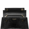 Sac à main pour femme à bandoulière 041g croco verni noir