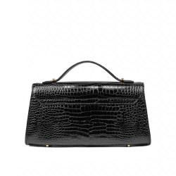 Sac à main pour femme à bandoulière 041g croco verni noir