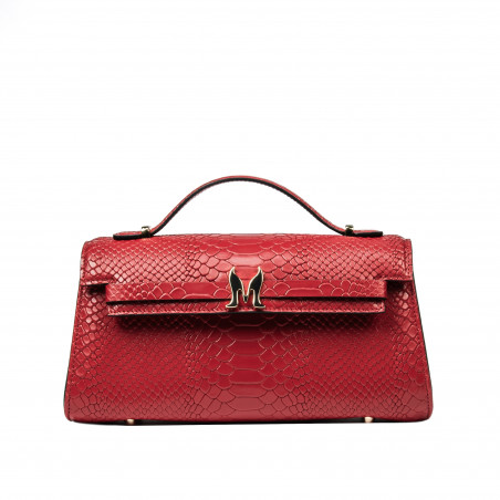 Sac à main femme à bandoulière 041g croco rouge