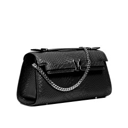 Sac à main pour femme à bandoulière 041g 01 croco noir