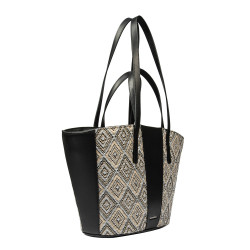 Sac de plage femme 044g 01 raphia noir