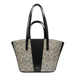 Sac de plage femme 044g 01 raphia noir