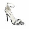 Sandales femme 1349 satin zèbre blanc