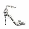 Sandales femme 1349 satin zèbre blanc