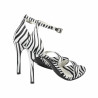 Sandales femme 1349 satin zèbre blanc