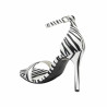 Sandales femme 1349 satin zèbre blanc