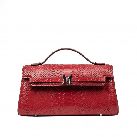 Sac à main pour femme à bandoulière 041g 01 croco rouge