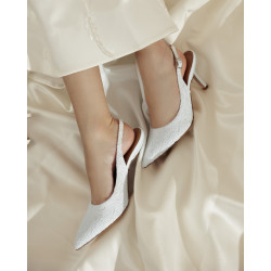 Sandales femme 1353 satin blanc
