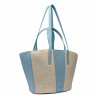 Sac de plage pour femme 044g 01 bleu ciel + raphia