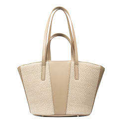 Sac de plage pour femme 044g nude+raphia