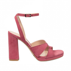 Sandales femme 1347 velours rose