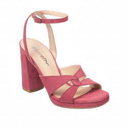 Sandales femme 1347 velours rose