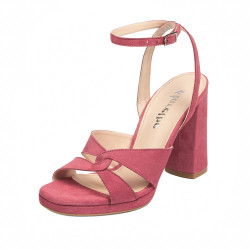 Sandales femme 1347 velours rose