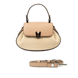 Sac à main femme 042g 01biz nude+rafia