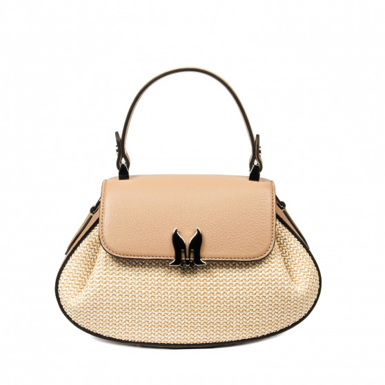 Sac à main femme 042g 01biz nude+rafia Sac à main femme 042g 01biz nude+rafia