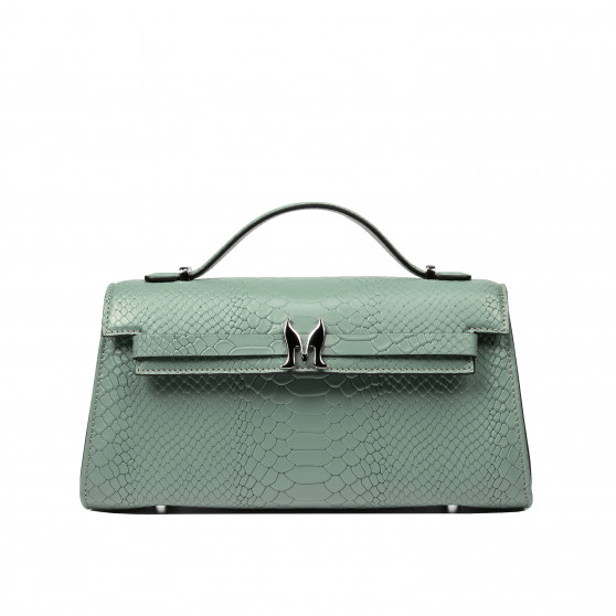 Sac à main pour femme à bandoulière 041g 01 croco pistache