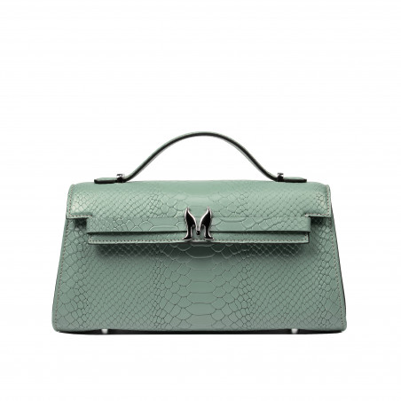 Sac à main pour femme à bandoulière 041g 01 croco pistache