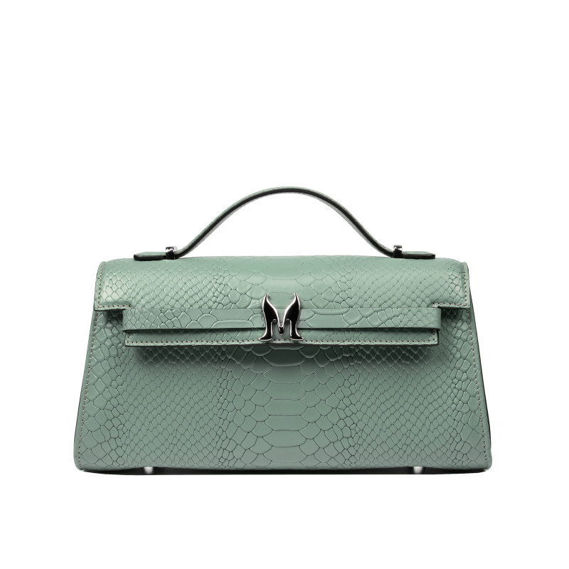 Sac à main pour femme à bandoulière 041g 01 croco pistache