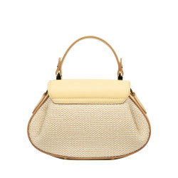 Sac à main femme 042g jaune beurre + raphia